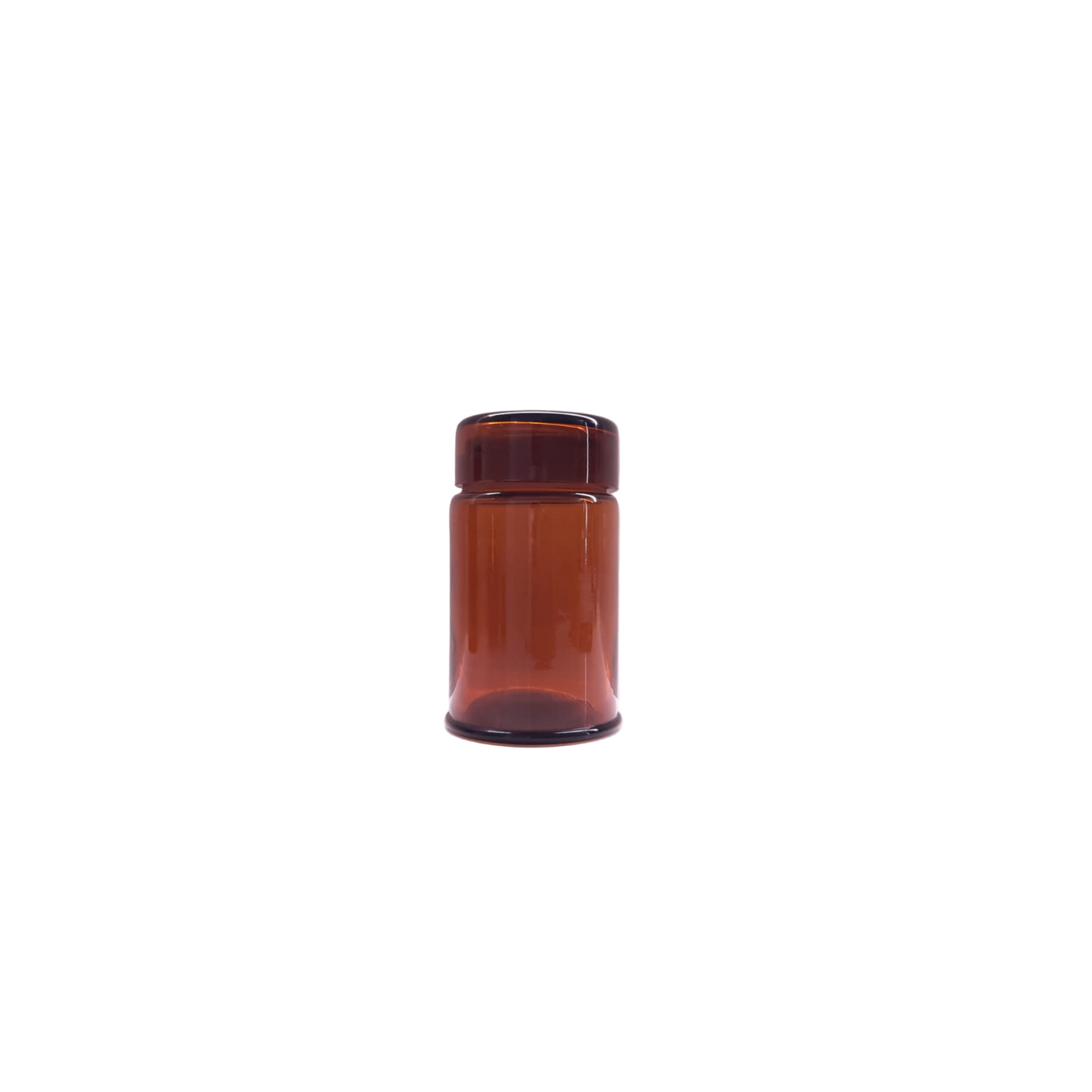 Small amber glass jar decorative storage