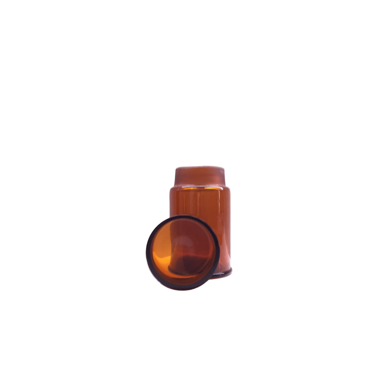 Amber glass apothecary jar UV protective glass