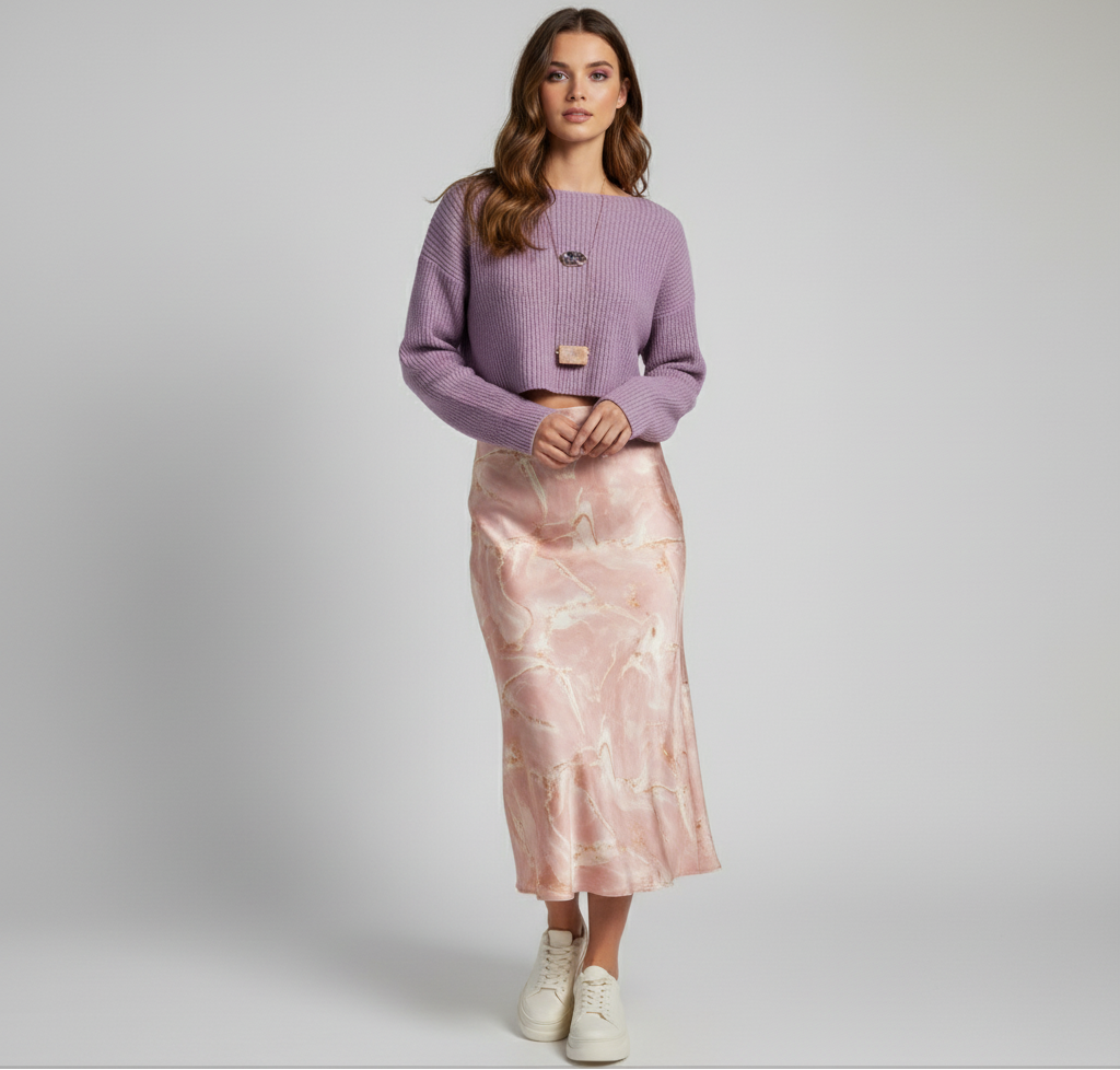 Elegant Gold Long Necklace with Stone Charms and Metallic Beads