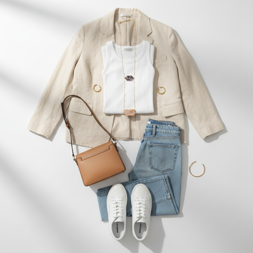 Elegant Gold Long Necklace with Stone Charms and Metallic Beads