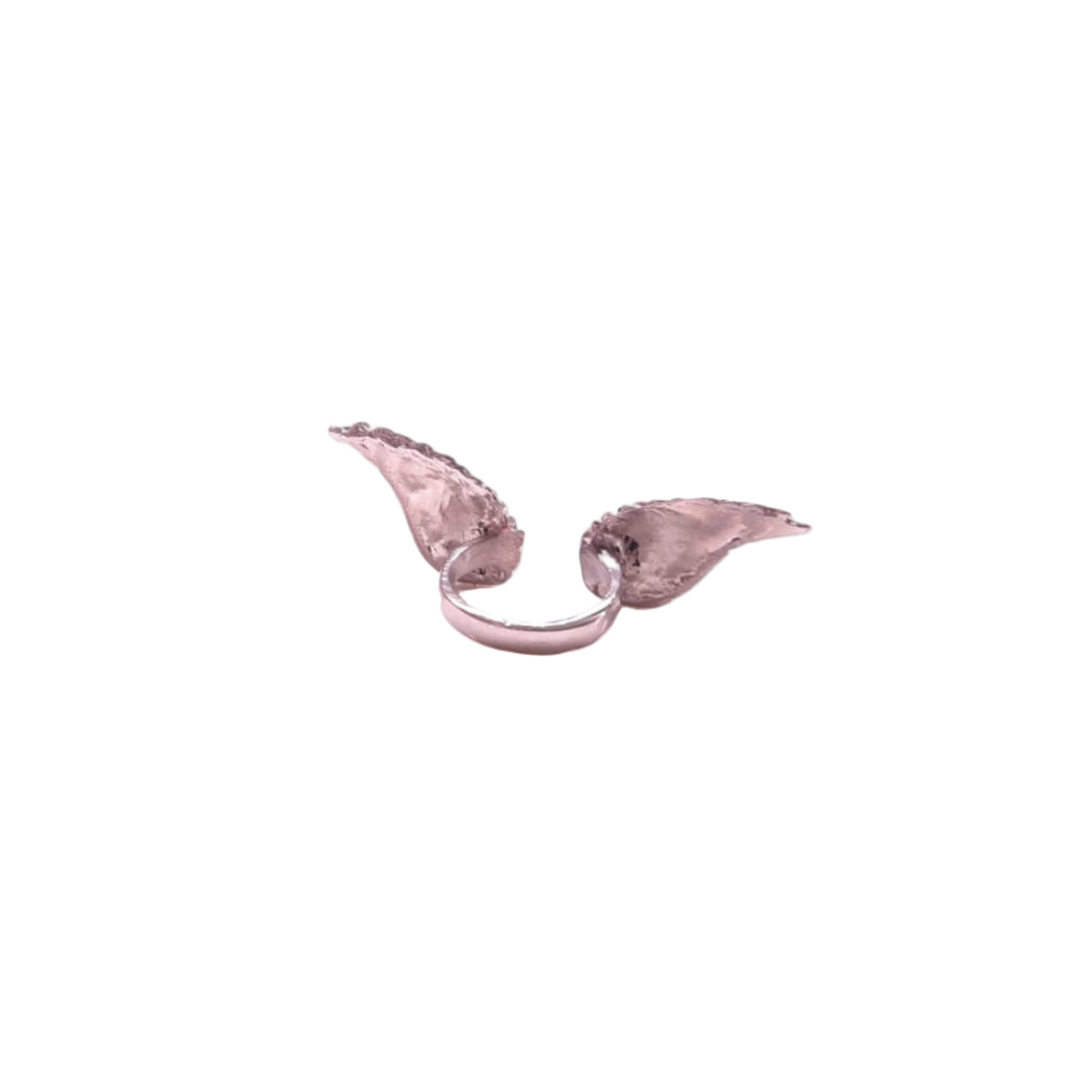 Silver wing statement ring side view jewelry