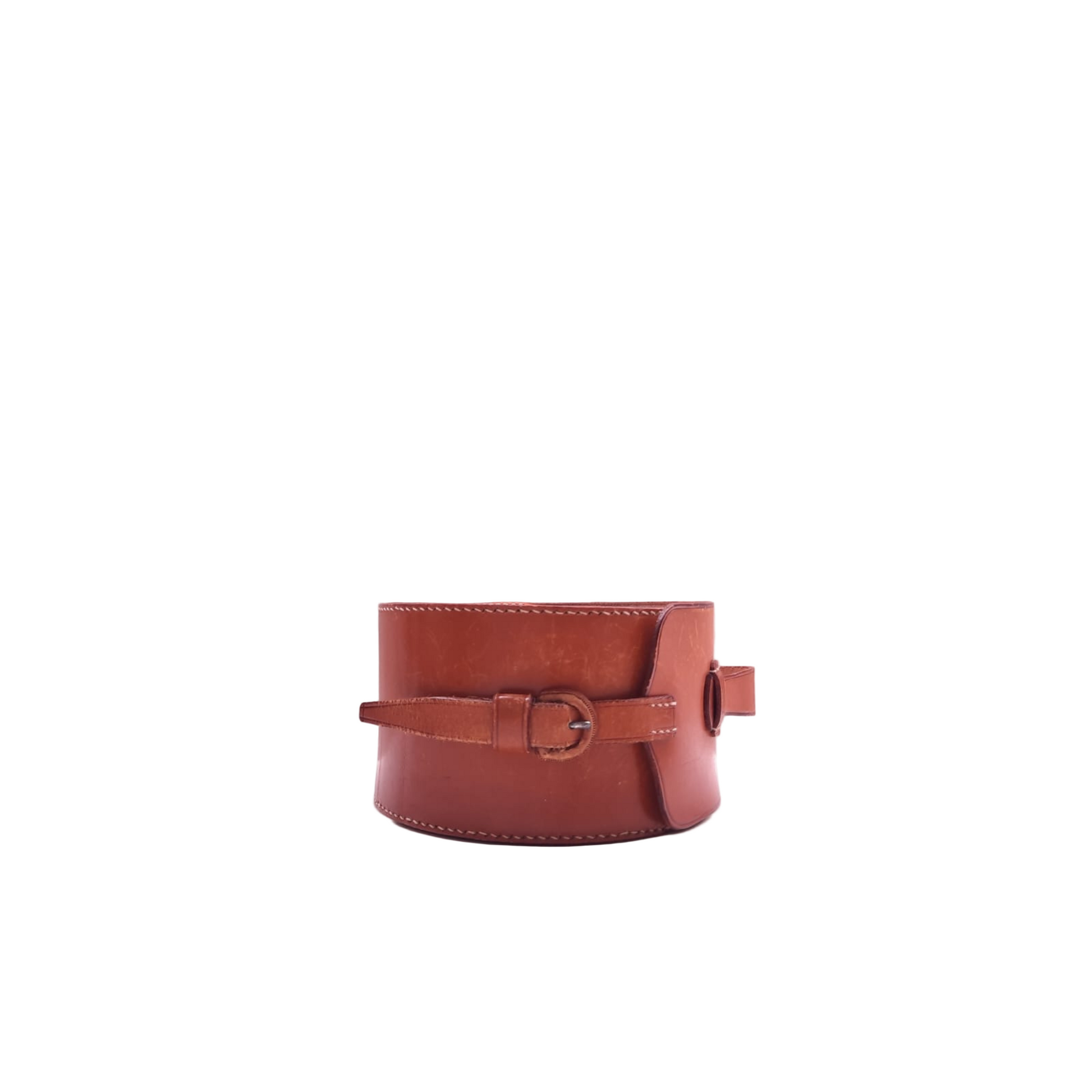 Early 1900s leather round case collectible